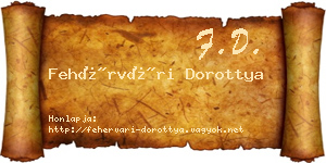 Fehérvári Dorottya névjegykártya