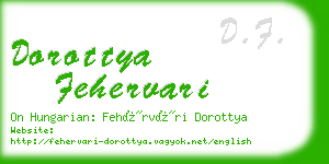 dorottya fehervari business card